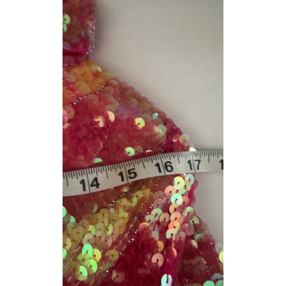 Vintage sequin beaded silk dress sz 6 - Picture 6 of 8